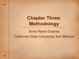Chapter Three: Methodology
