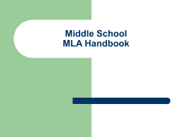 Middle School MLA Handbook