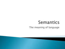 Semantics - Wikispaces