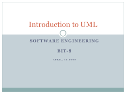 Introduction to UML - National University of Sciences and