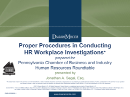 Proper Procedures in Conducting