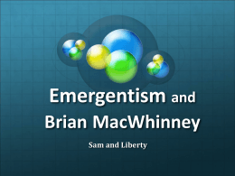 Emergentism and Brian Mcwhinney