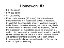Physics 311A Special Relativity