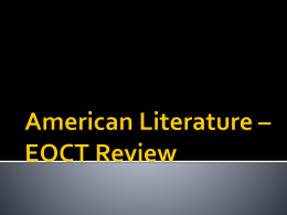 American Literature – EOCT Review