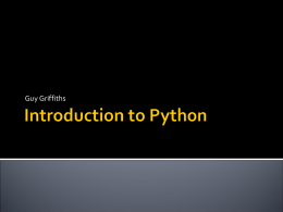 Introduction to Python - Dept of Meteorology Home Page