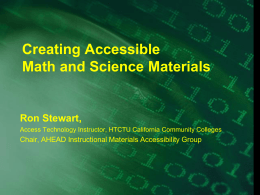 Creating Accessible Math and Science Materials