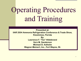 Operating Procedures and Training - Wagner