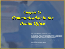 Communication in the Dental Office
