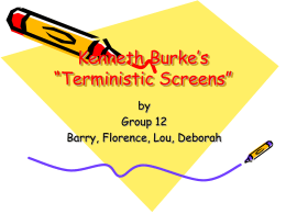Kenneth Burke’s “Terministic Screens”