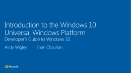 Introduction to the Windows 10 Universal Windows