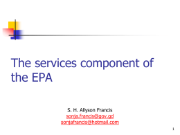 Key Features of the services component of the EPA