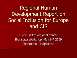 Regional Human Development Report on Social Inclusion