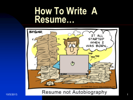 How To Write A Resume…