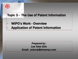 Patent Information, Documentation and PCT-Related