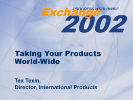 Taking Your Products World-Wide