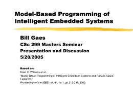 Model-Based Programming of Intelligent Embedded …