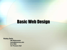 Basic Web Design - University of Mississippi