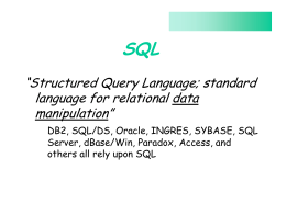 SQL Notes - Cameron School of Business