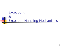 Exception Handling Mechanism - FLX