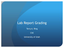 Report Writing - University of Utah