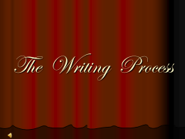THE WRITING PROCESS - Napa Valley College