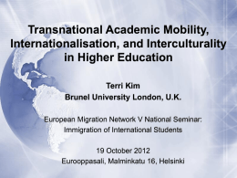 Transnational Academic Mobility, Internationalisation, …