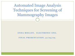 Automated Image Analysis Techniques for Screening of