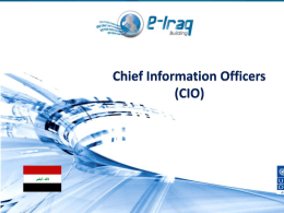 Training Course for CIOs-Govt. Of Iraq CHAPTER 9: …