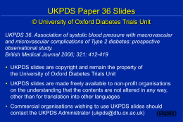 epidemiology slides - Diabetes Trials Unit : Home page