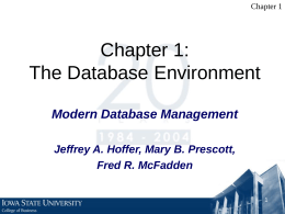 Introduction to Database - Iowa State University College