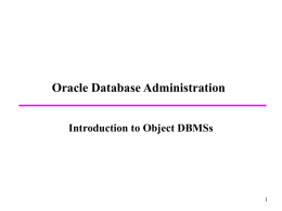 Object DBMS