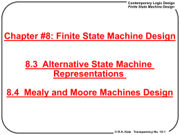 Chapter #8: Finite State Machine Design