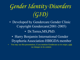 Transtornos de Identidade de Genero (GID)