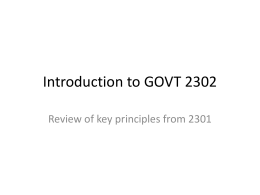 Introduction to GOVT 2302