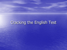 Cracking the English Test - Daviess County Public Schools
