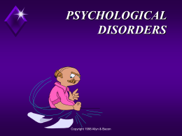 PHYCHOLOGICAL DISORDERS