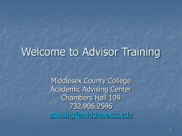 Advisor Training - Middlesex County College