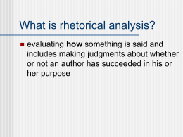 The Analysis Essay - Harrison High School