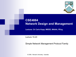 CSE5806 Telecommunications Management Lecturer: Dr …