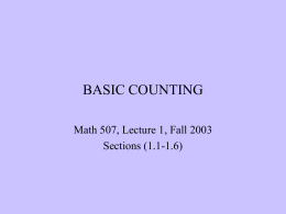 BASIC COUNTING - University of Kentucky