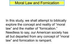 Moral Law and Fornication