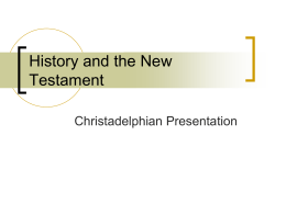 History and the New Testament