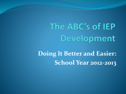 The ABC’s of IEP Development