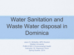 Water Sanitation and Waste Water disposal in Dominica