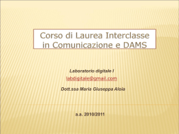 Corso di Laurea Interclasse in Comunicazione e DAMS