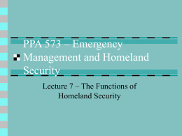 PPA 573 – Emergency Management and Homeland …