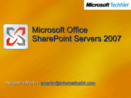 Microsoft Office SharePoint Servers 2007