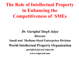 Innovation, Intellectual Property and SMEs