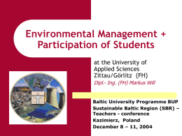 sustainability lectures - Baltic University Programme