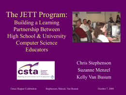 The JETT Program: Building a Learning Partnership between